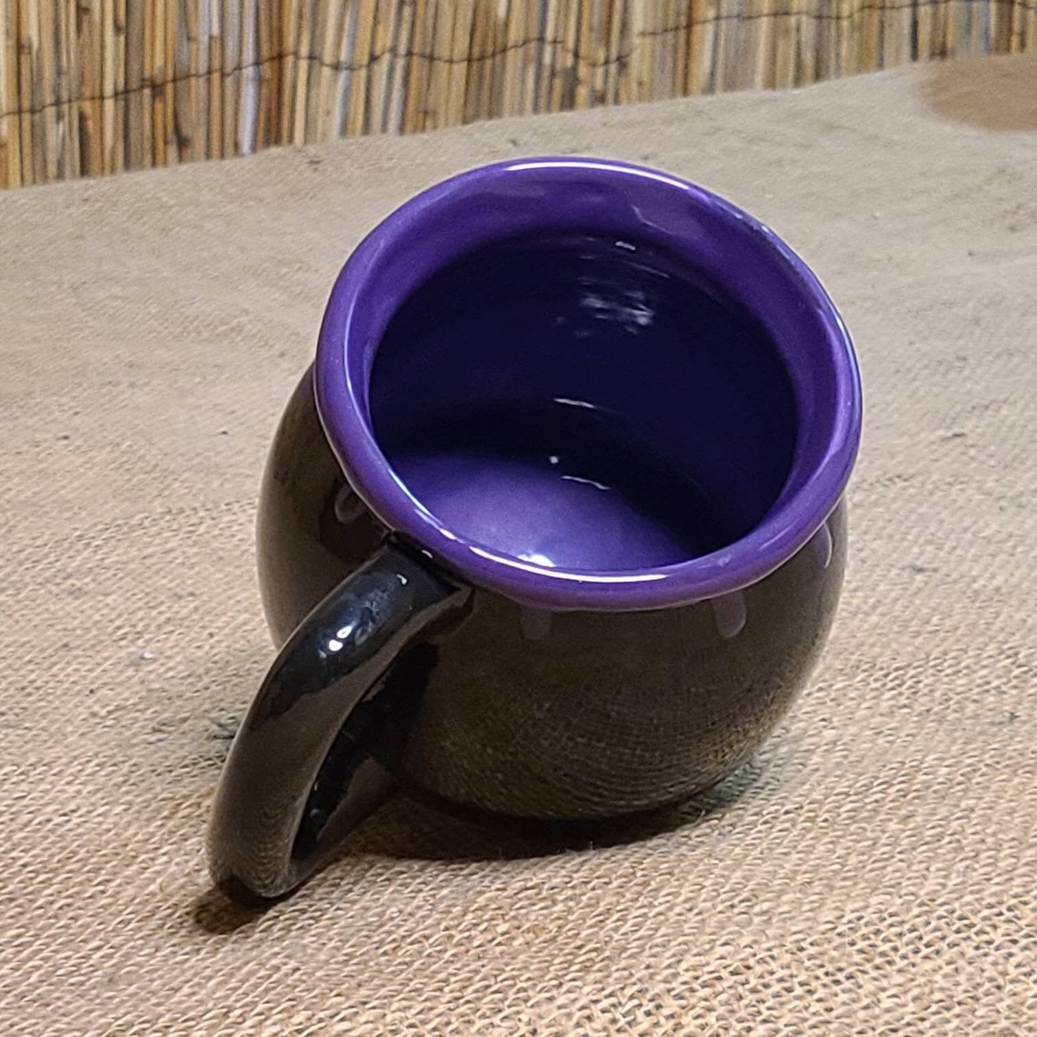 Purple Potion Hand Glazed Cauldron Coffee Mug