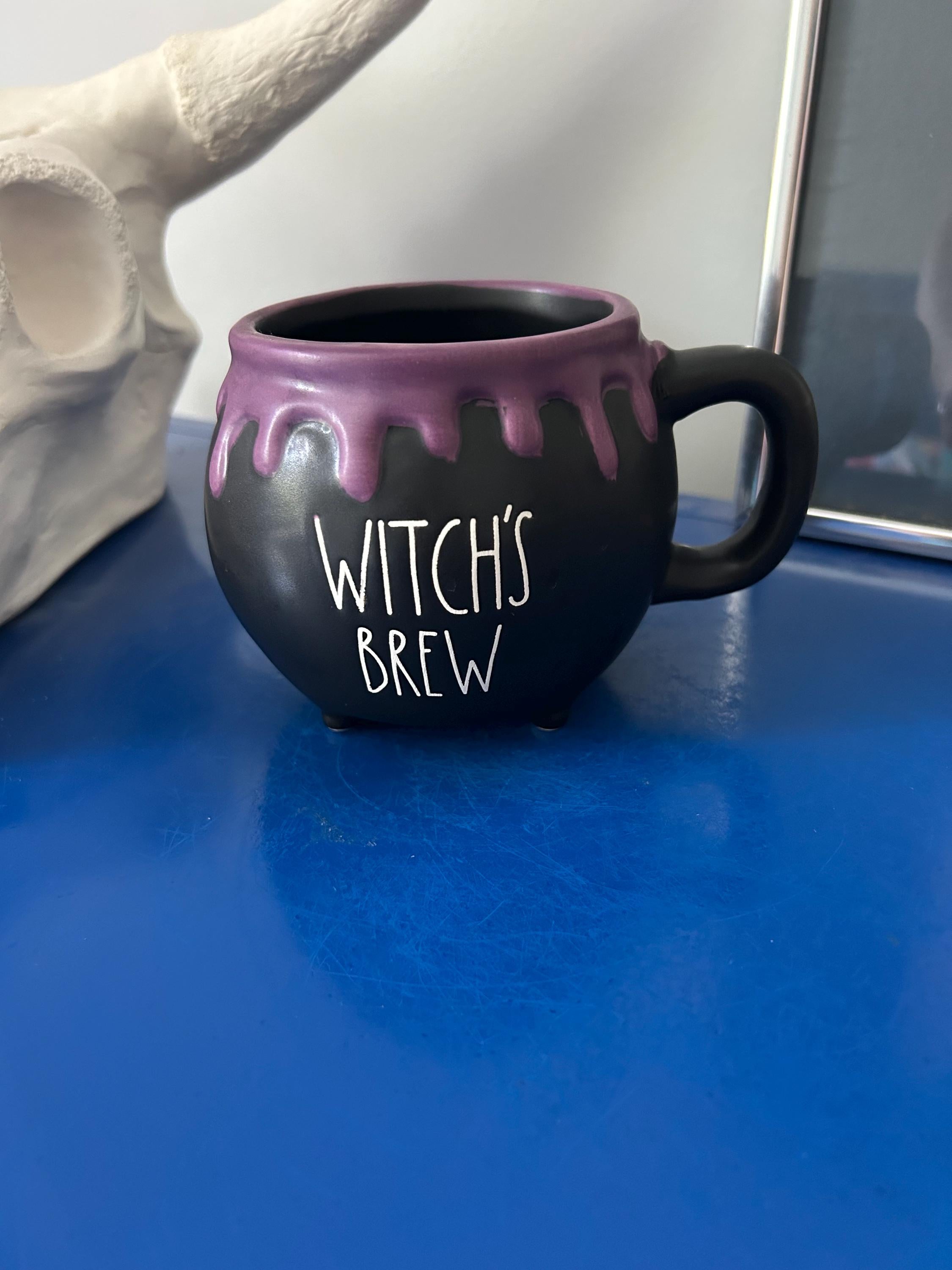 Rae Dunn Purple and Black Cauldron Shaped Witch’s Brew Mug