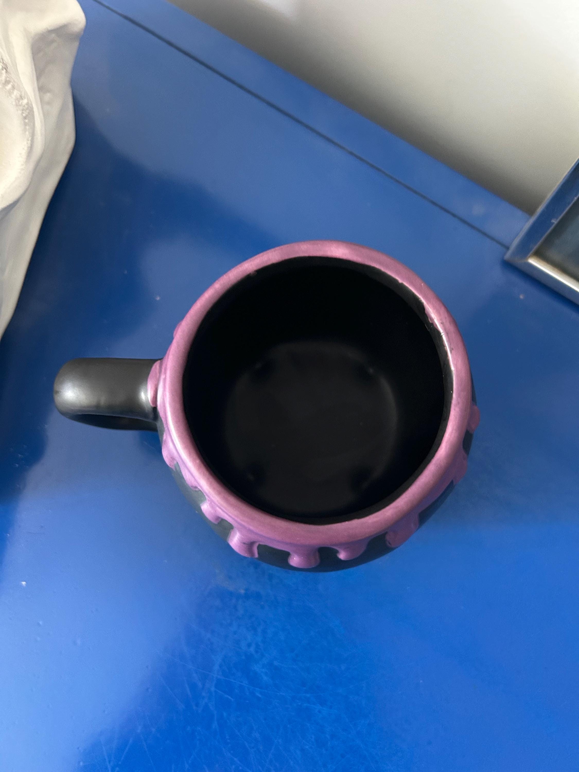 Rae Dunn Purple and Black Cauldron Shaped Witch’s Brew Mug