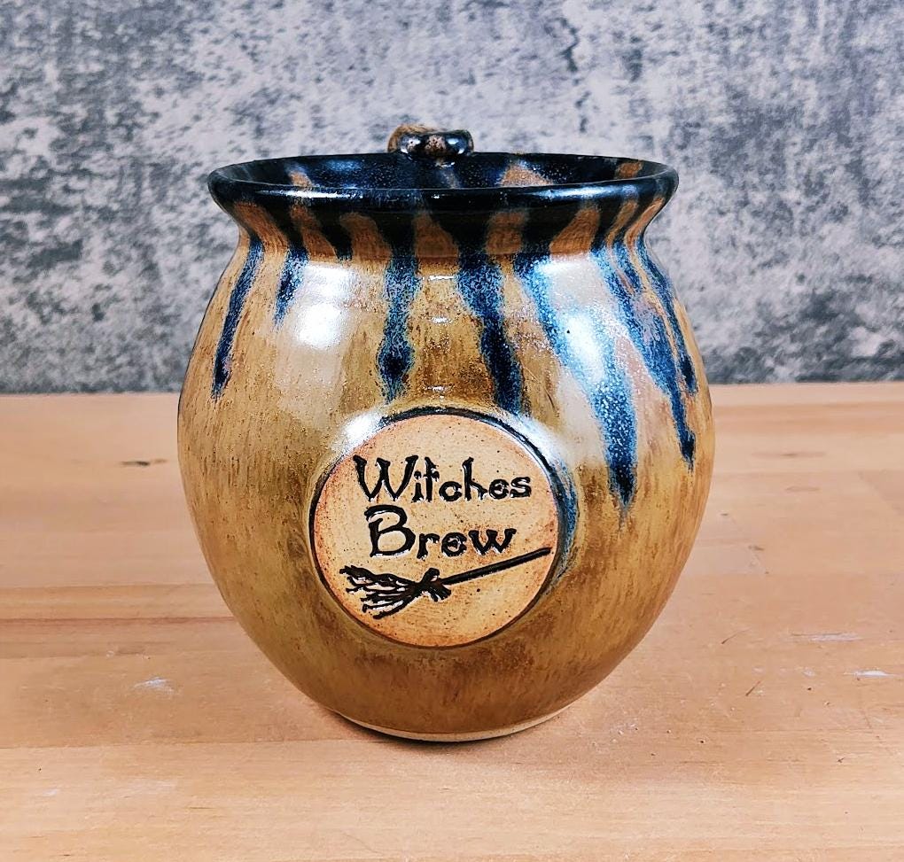 Beautiful Hand Thrown Witches Brew Cauldron Mug