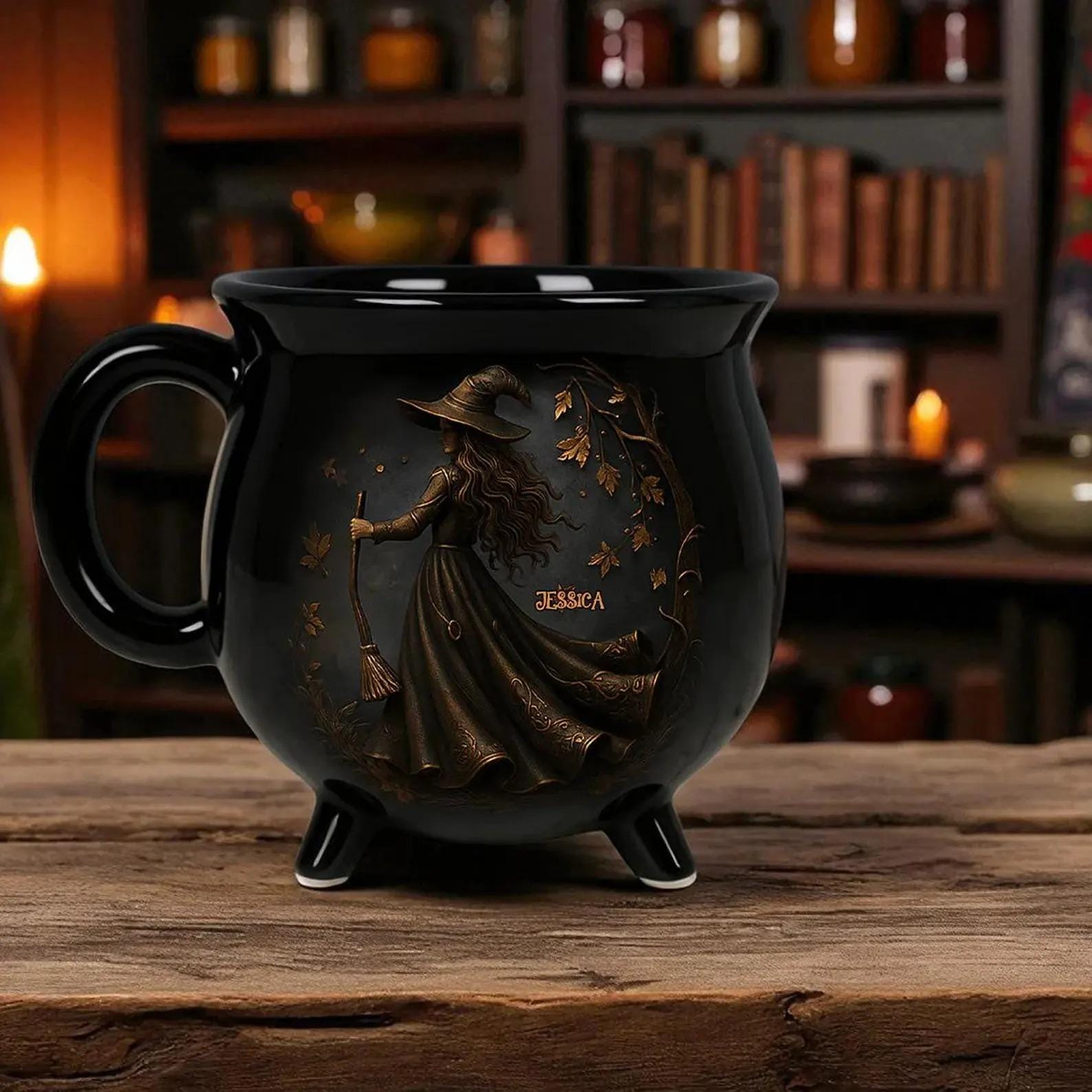 Personalized Witch Cauldron Mug with Custom Name
