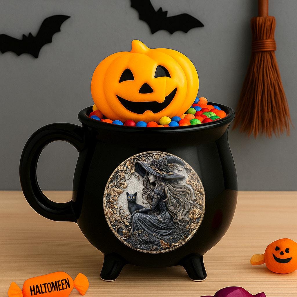 Gothic Witchy Cauldron Cup for Spooky