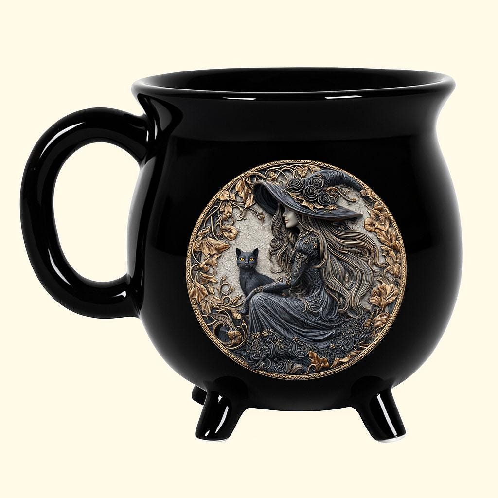 Gothic Witchy Cauldron Cup for Spooky