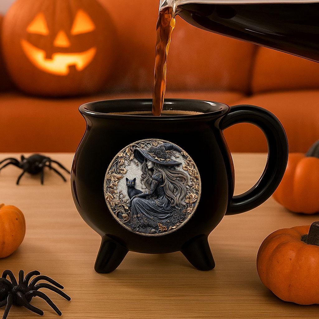 Gothic Witchy Cauldron Cup for Spooky