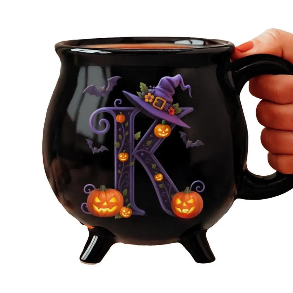Personalized Name Ceramic Cauldron Halloween Mug
