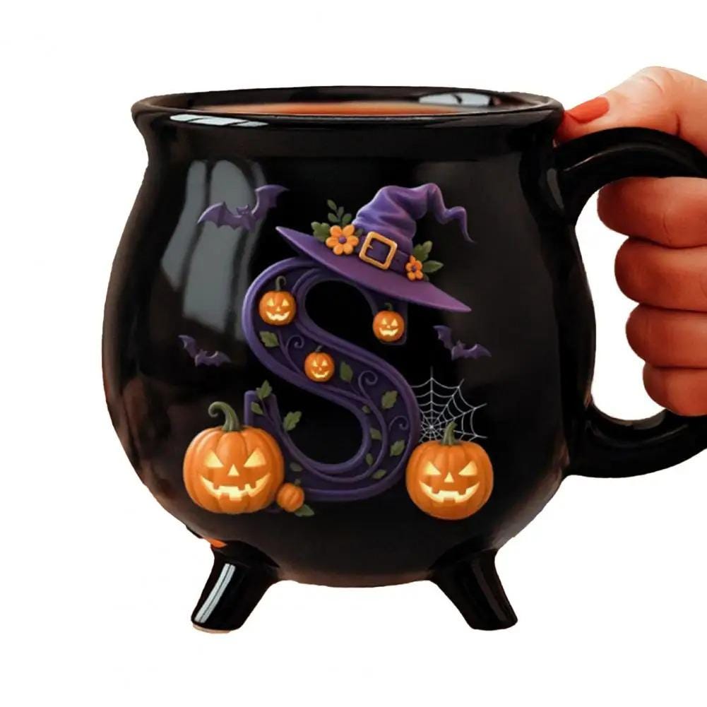 Personalized Name Ceramic Cauldron Halloween Mug
