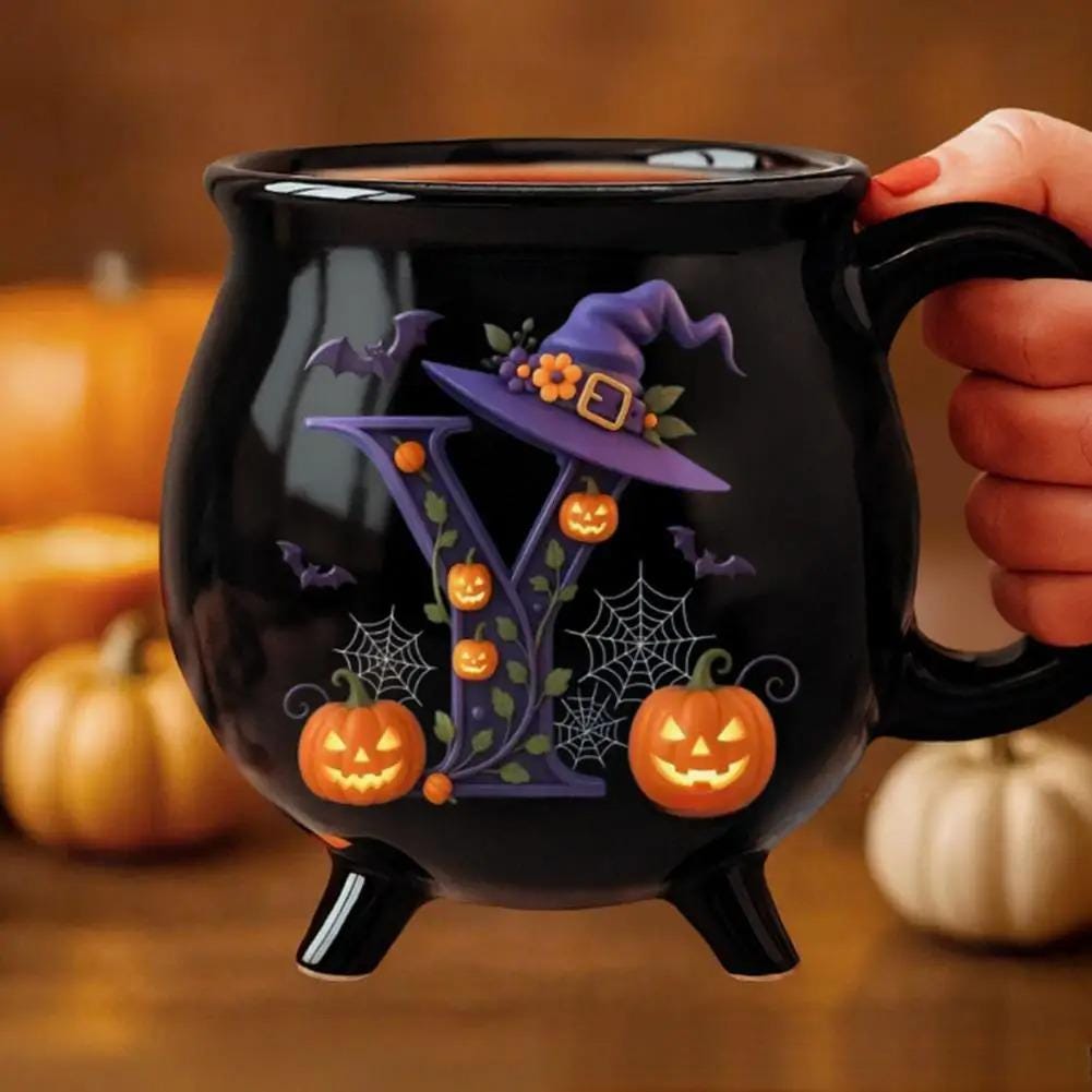 Personalized Name Ceramic Cauldron Halloween Mug