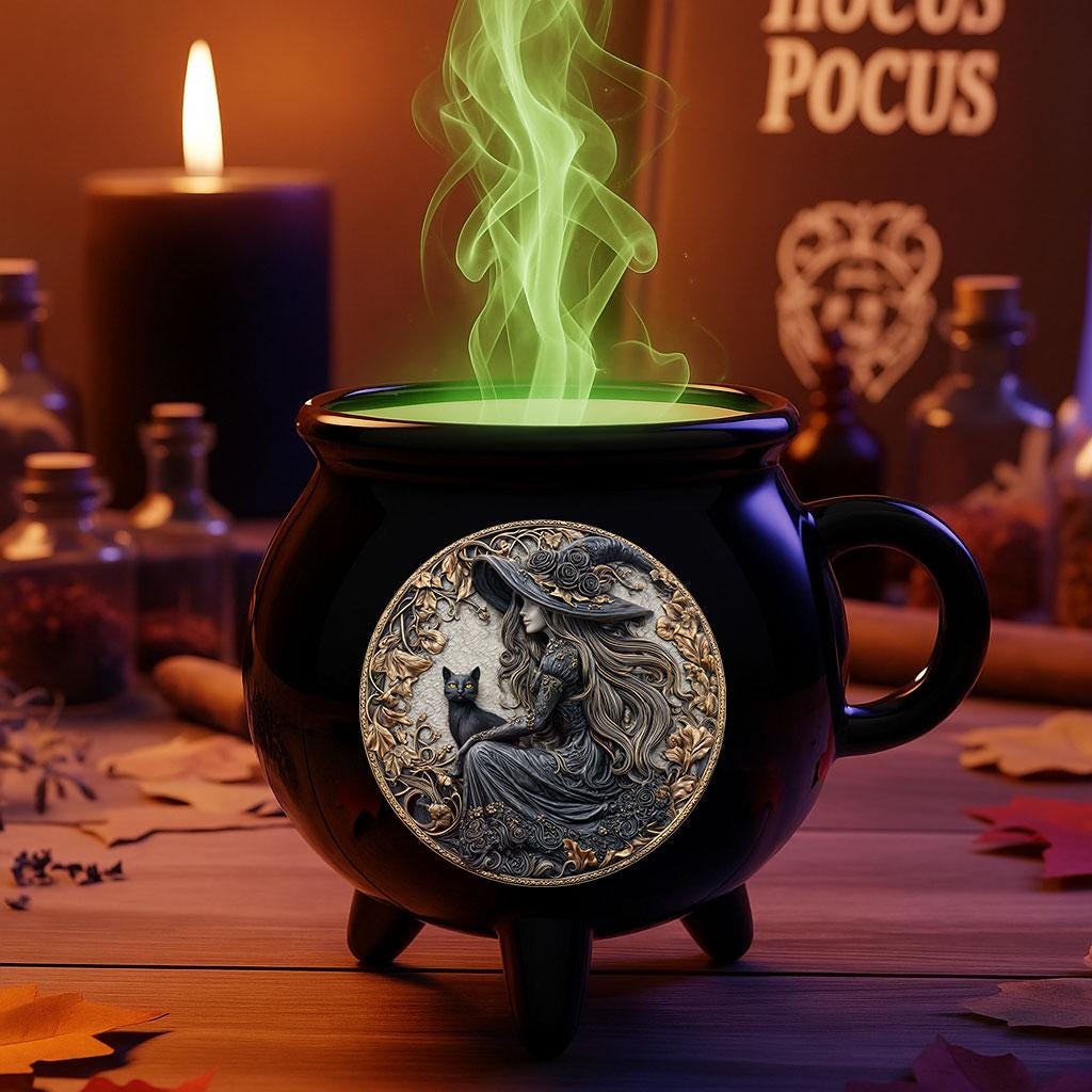 Gothic Witchy Cauldron Cup for Spooky