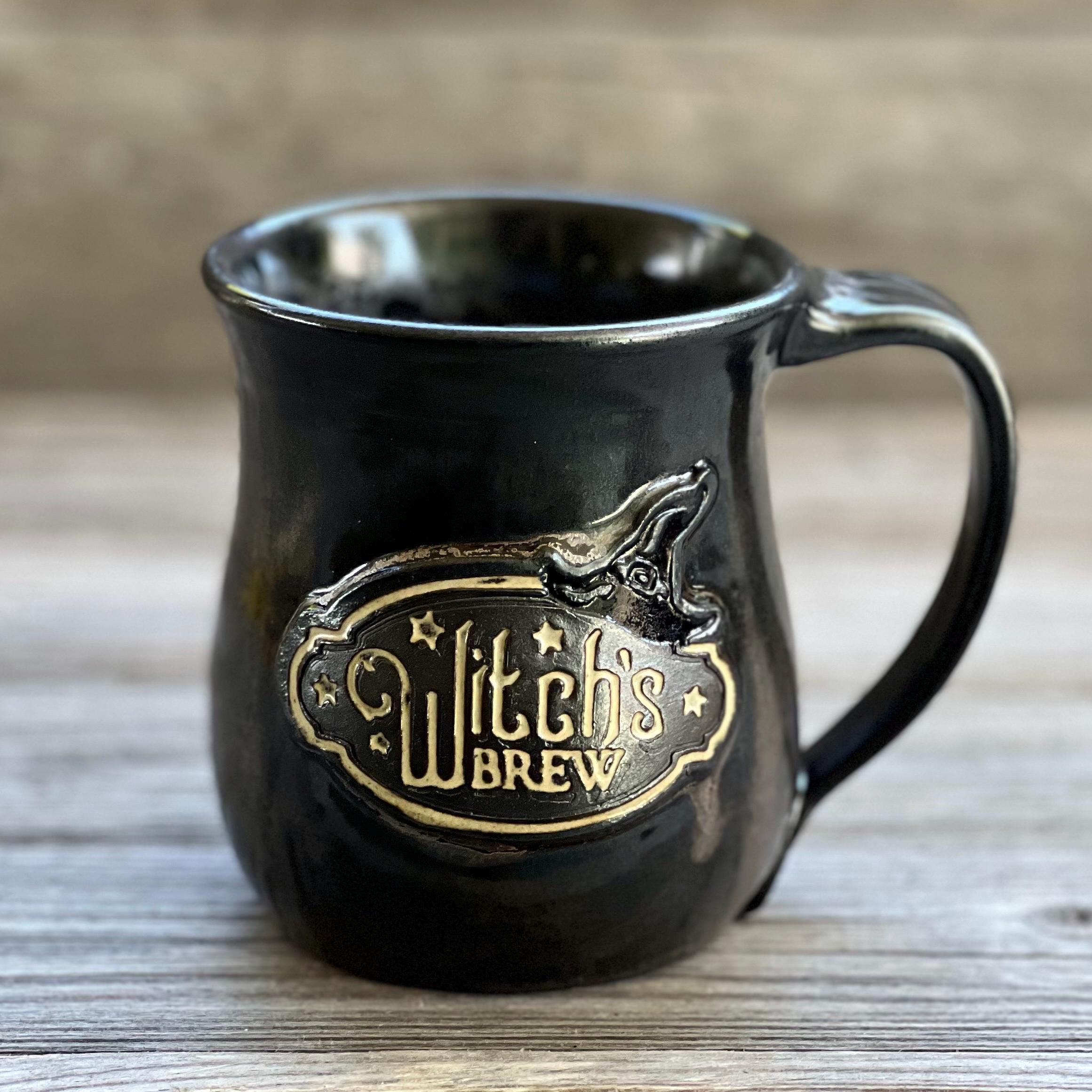 Halloween Witch’s Brew black mug coffee cup