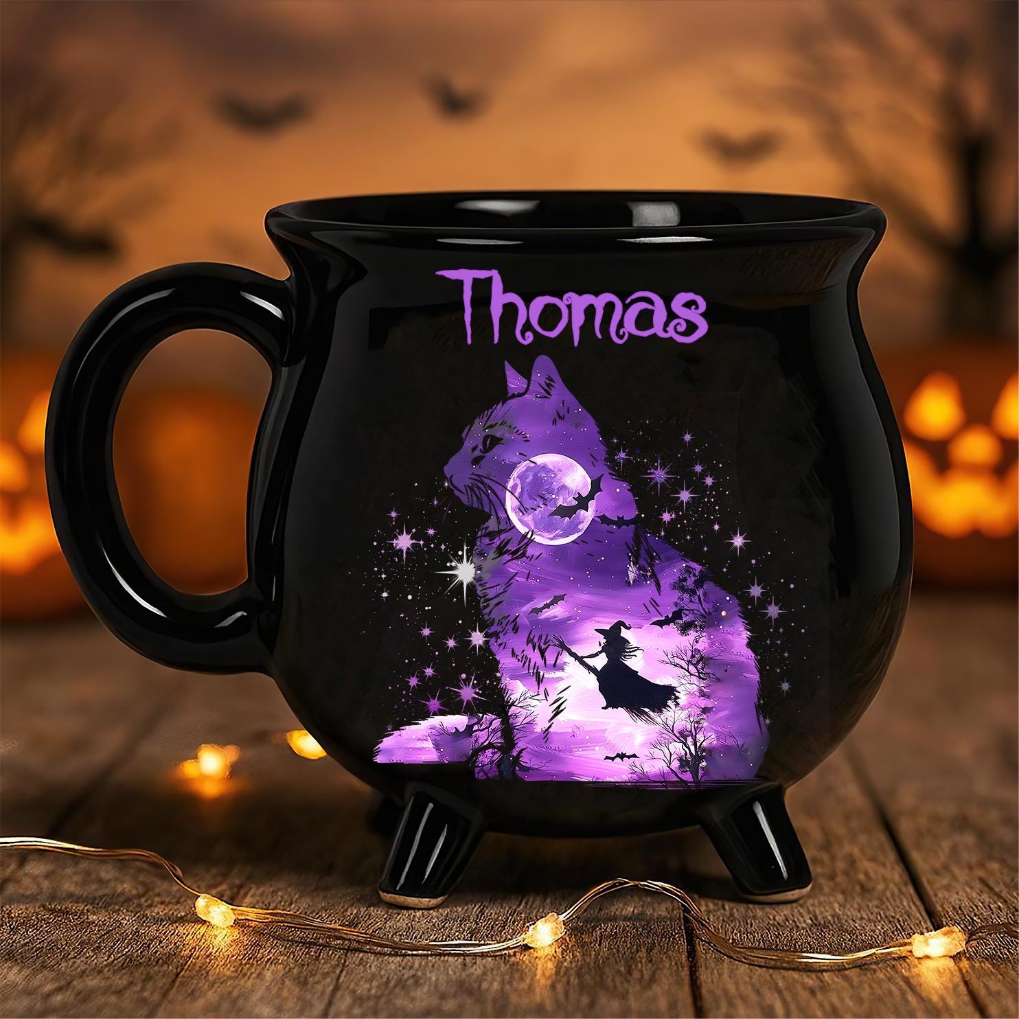 Custom Cat Witch Cauldron Coffee Mug