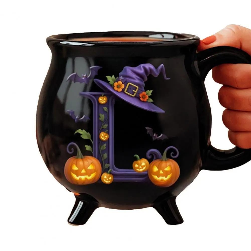 Personalized Name Ceramic Cauldron Halloween Mug