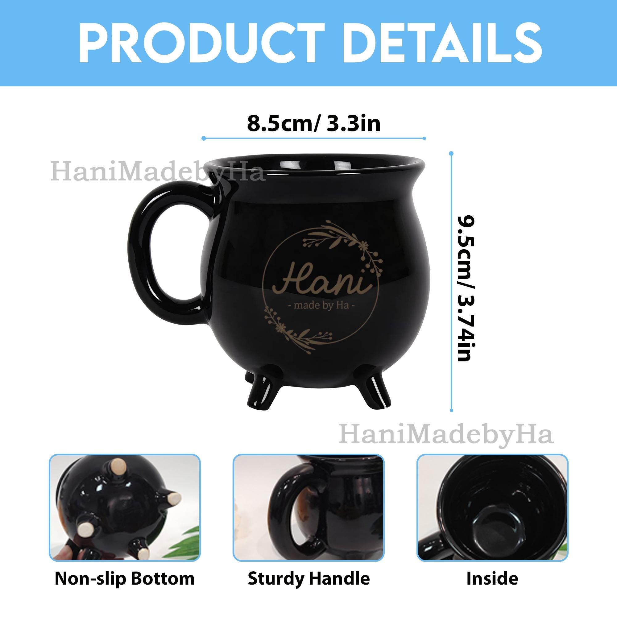 Personalized Mystic Witch Vibes Ceramic Cauldron Coffee Mug